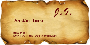 Jordán Imre névjegykártya